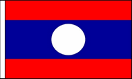 Laos Hand Waving Flags